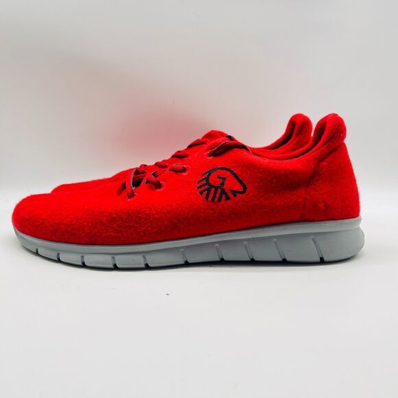 Giesswein Shoes Mens EU 46 US 13 Red Wool Merino Runner Lace Up Casual Sneakers - Picture 3 of 12